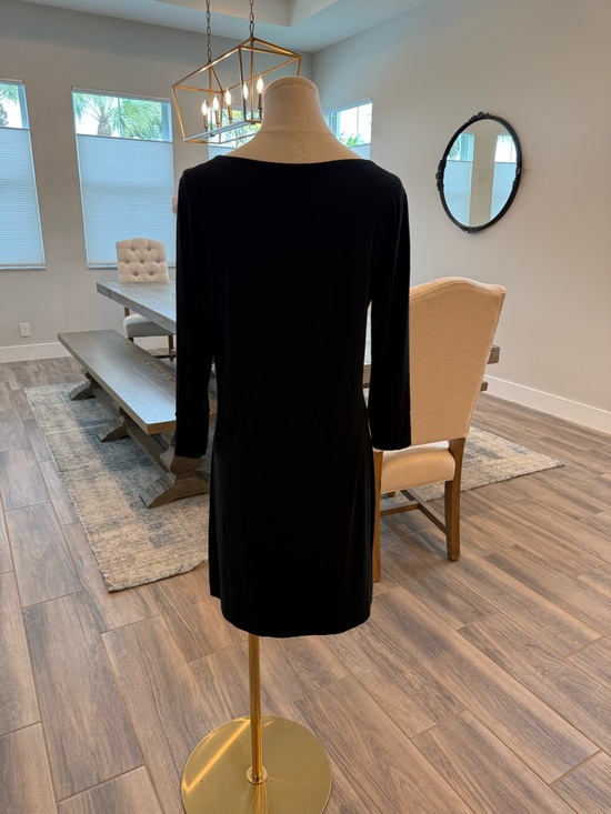 Lilly Pulitzer Black 3/4-Sleeve Dress with Gold Buttons (like new!) - Picture 3 of 3
